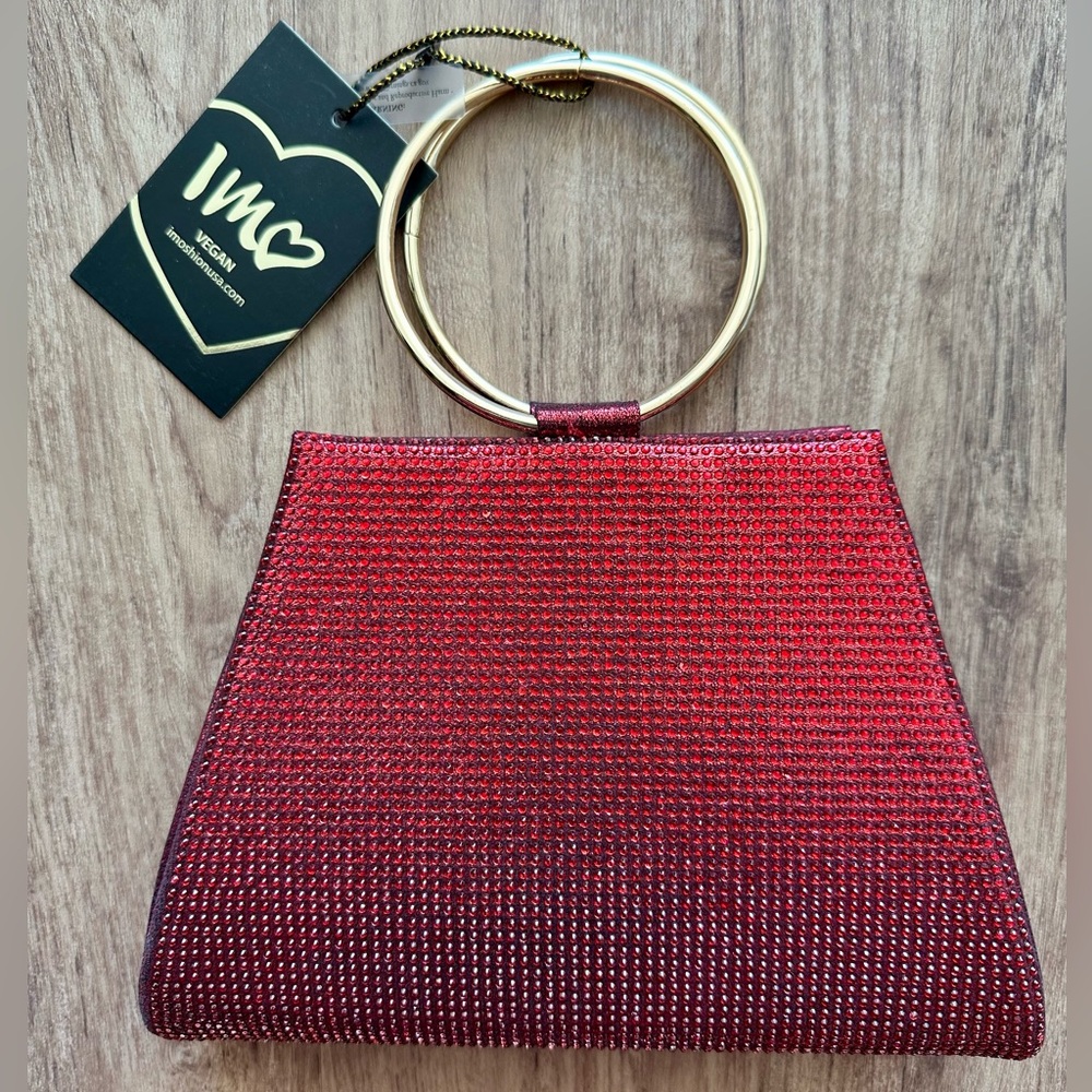 Red Women's Handbag with Gold Handle